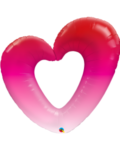 42 INCH FOIL PINK OMBRE HEART 