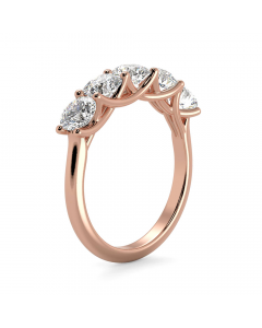 CamiRocks 5 Stone Diamond Trellis Ring in 18kt Rose Gold