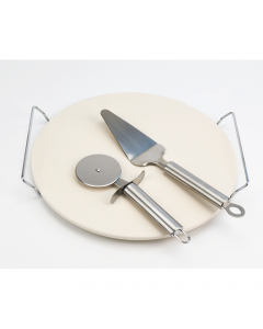 Alva Pizza Stone With Lifter & Cutter
