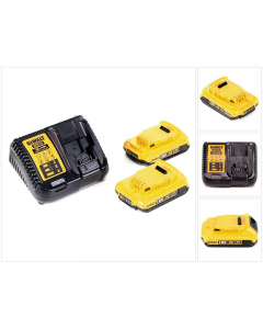 DeWalt 18V XR 2Ah Batteries & Charger Yellow