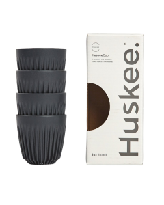 Huskee Cup Espresso 90ml, Set of 4 - Charcoal