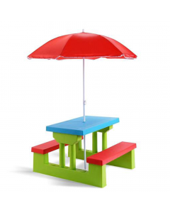 ECO KIDS BUILDING BLOCK TABLE WITH UMBERLLA