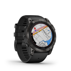 Garmin fenix 7X Pro, Sapphire Solar Edition - Carbon Grey DLC Titanium with Black Silicone Band