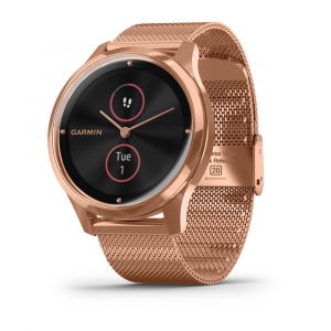 Garmin Vivomove® Luxe 18K Rose Gold PVD Stainless Steel Case with Rose Gold Milanese Band