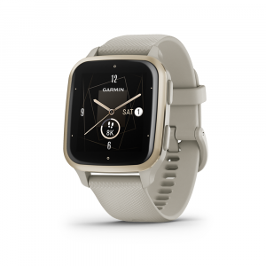 Venu Sq 2 - Music Edition Cream Gold Bezel with French Gray Case and Silicone Band