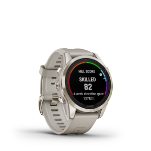 Garmin fēnix 7S Pro, Sapphire Solar Edition - Soft Gold Stainless Steel with Light Sand Silicone Band