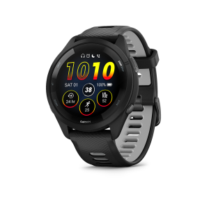 Forerunner® 265, Black Bezel and Case with Black/Powder Gray Silicone Band