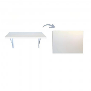 SpaceSave Fold Down Wall Mounted Study Desk Table 73x53cm - White