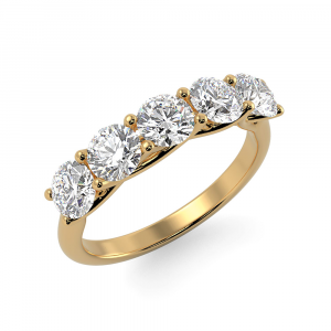 CamiRocks 5 Stone Diamond Trellis Ring in 9kt Yellow Gold