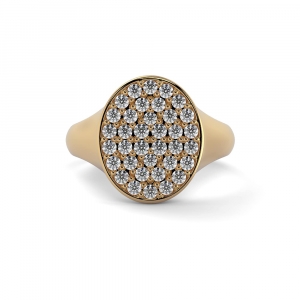 CamiRocks Classic Diamond Signet Ring in 18kt Yellow Gold