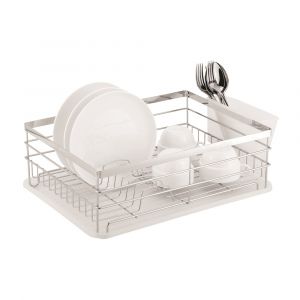 Casa Catania 110SS 1 Tier Stainless Steel Dish Drainer - Clear White
