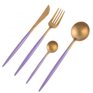 Nicolson Russell Dubai Gold and Violet 16pc Cutlery Set 