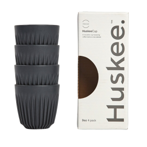 Huskee Cup Espresso 90ml, Set of 4 - Charcoal