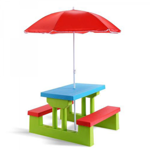ECO KIDS BUILDING BLOCK TABLE WITH UMBERLLA