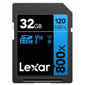  Lexar 32GB Professional SD 800x 120MB/s (Class 10, UHS-1) (120MB/s Read & 45MB/s Write) 