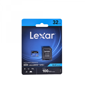 Lexar 64GB microSD High Speed 633x 100MB/s + SD Adapter (UHS-I) (Class 10)  (100MB/s Read & 45MB/s Write)