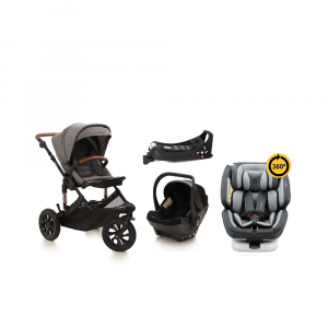 Noola Sprint 5in1 Lunar Grey Travel System with iSize Car Seat & ISOFIX & ONE360