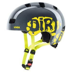 uvex Kid 3 Cycling Helmet - Dirtbike Grey/Lime - Size 55-58
