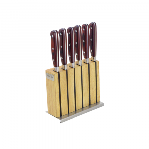 Snappy Chef 7pc Professional Steak Knife Set with Block